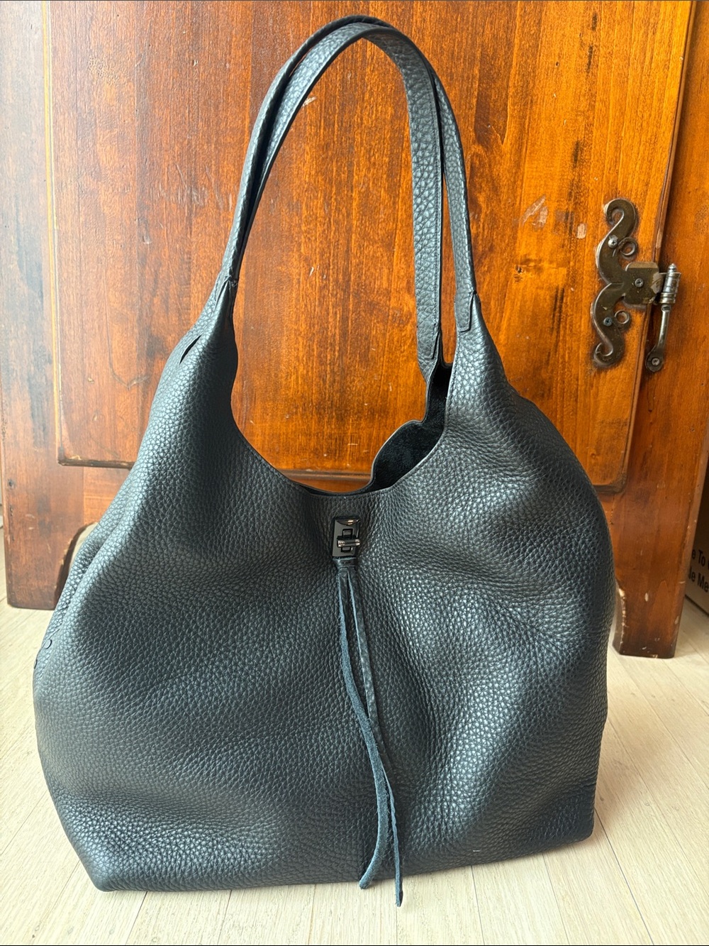 Rebecca Minkoff Black Pebbled Leather Shoulder Bag